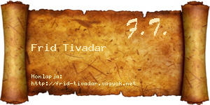 Frid Tivadar névjegykártya