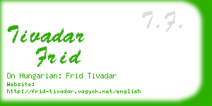 tivadar frid business card